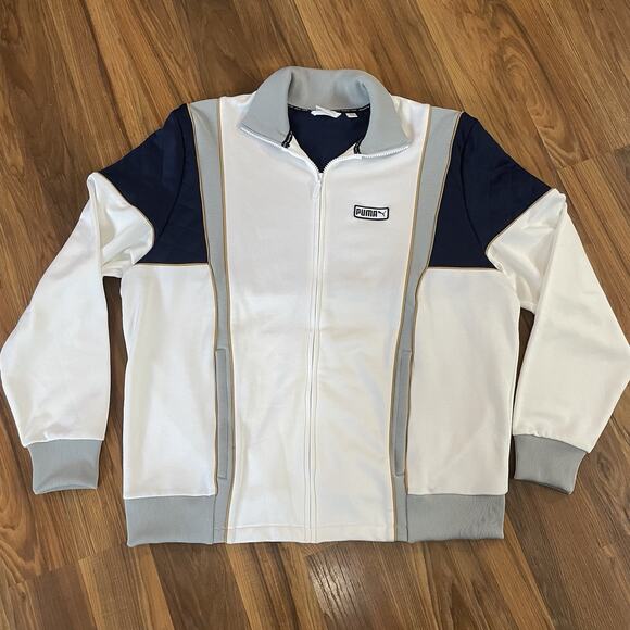Puma Men’s XL T7 Spezial Track ‘71 Track Jacket 578966-01 White / Navy / Gray - Picture 1 of 10
